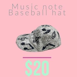 Sequin music note baseball hat, for Halloween or musician, stage  costume
